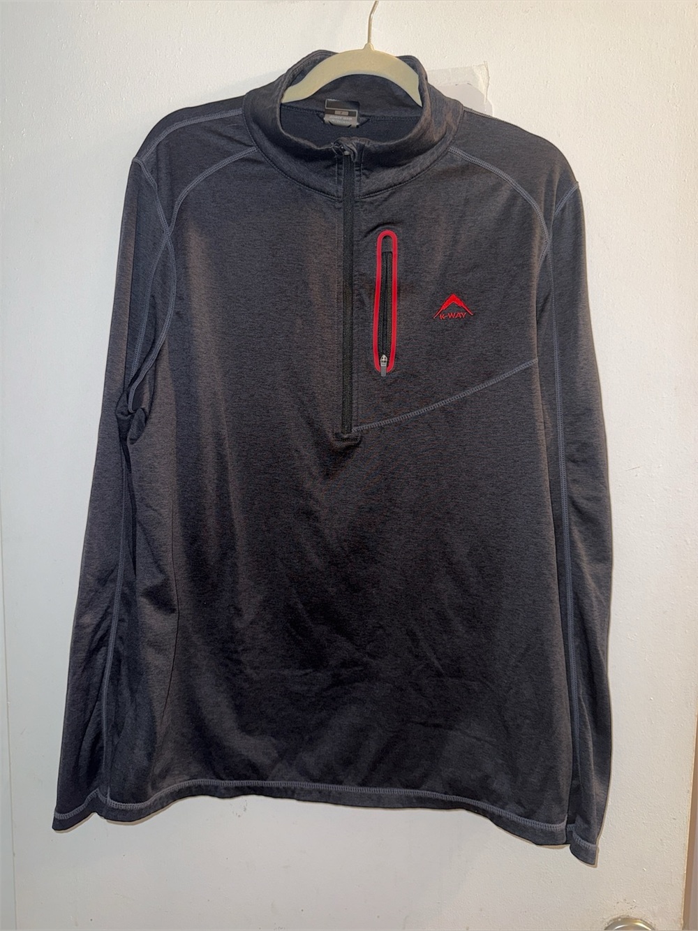 K-Way Men's Large Clash '19 1/4 Zip Fleece Pullover Activewear Sweatshirt